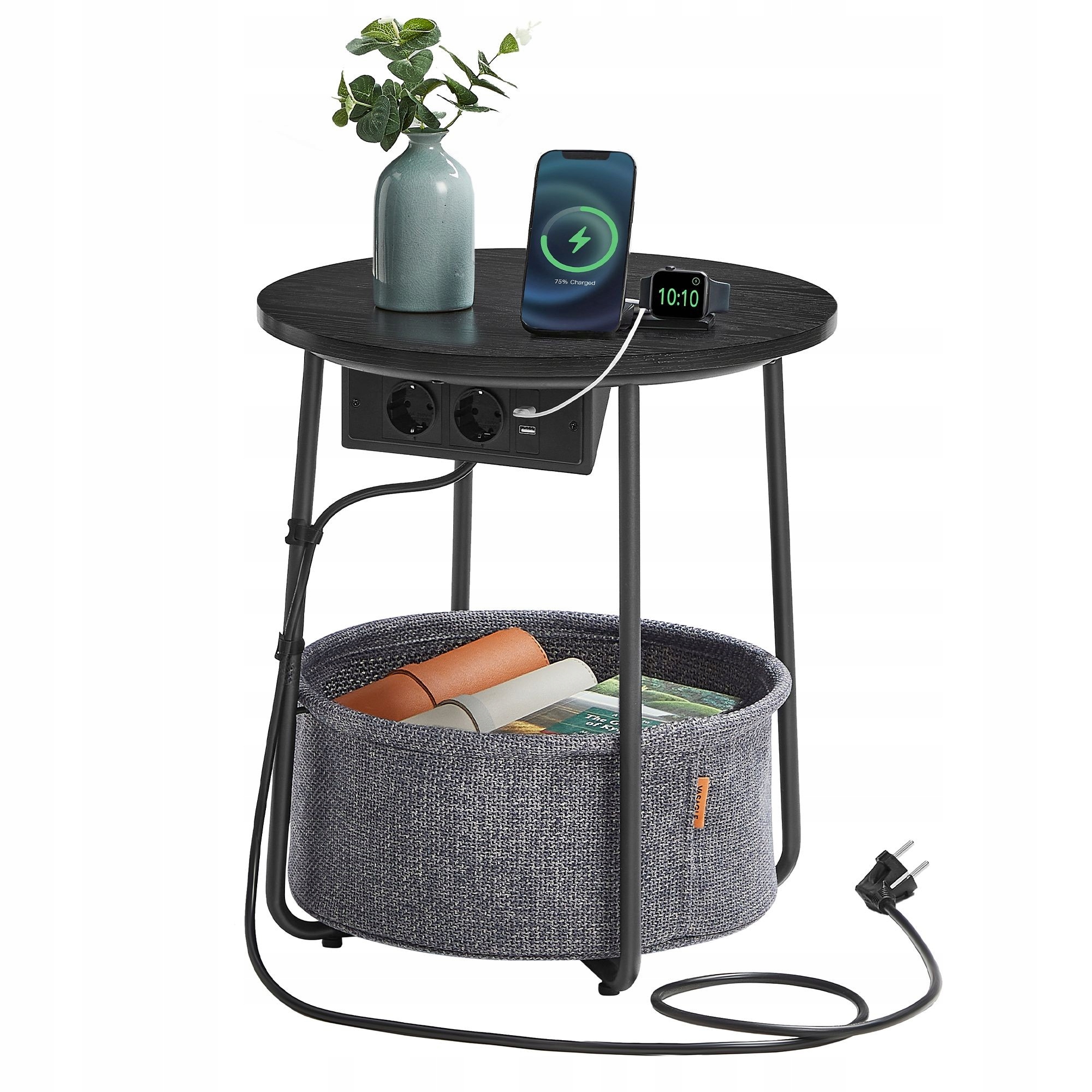 Konferenčný stolík Songmics okrúhly 45 x 45 x 50 cm, čierny