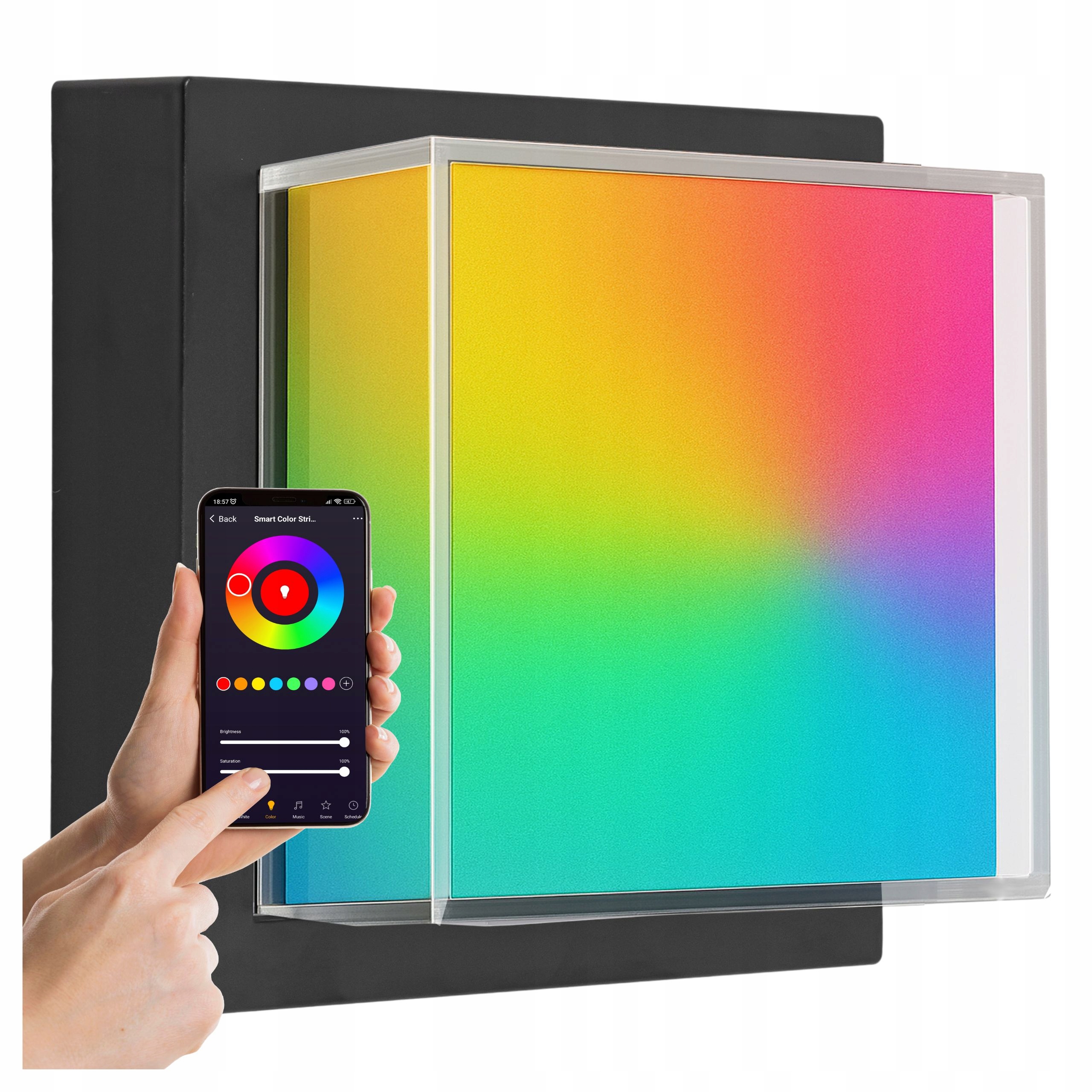 Kinkiet zewnętrzny Led lampa ogrodowa na dom Elewacyjna ścienna Smart Rgb