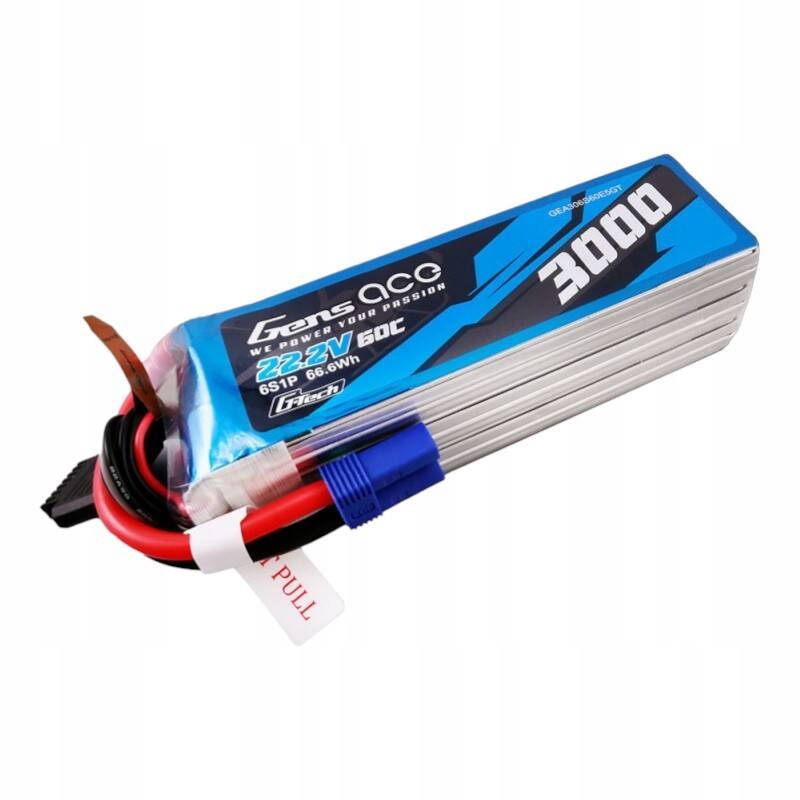 Akumulator Gens ace G-Tech 3000mAh 22.2V 60C 6S1P Lipo z konektorem EC5 plu
