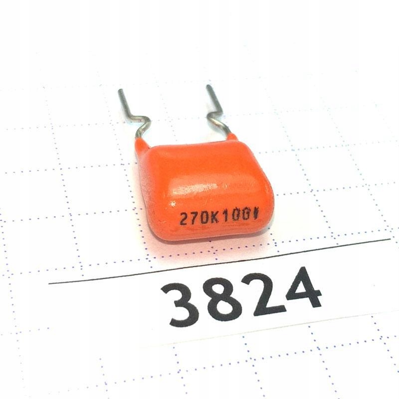 10× Kondensator foliowy MKT366 Philips 270nF 100V R7.5 10% x10szt