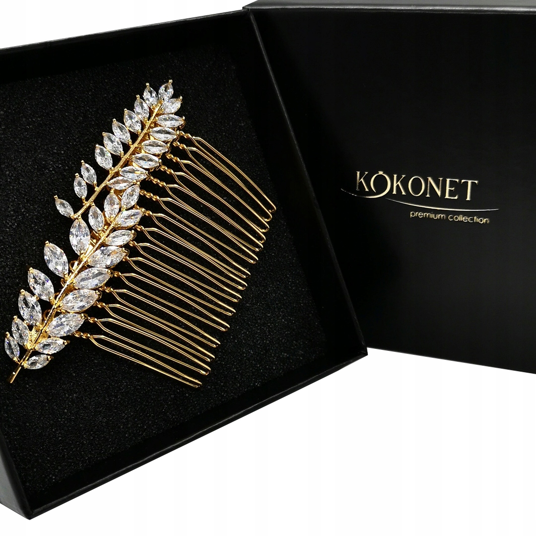 Svatební ozdoba zlaté lístky dekorace svatební hřeben vysoká kvalita