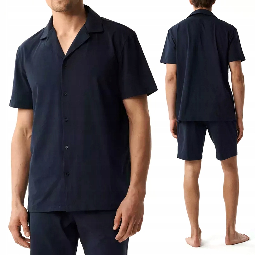 Elegantní bavlněné pánské krátké pyžamo s košilí Atlantic BNMP-003 M