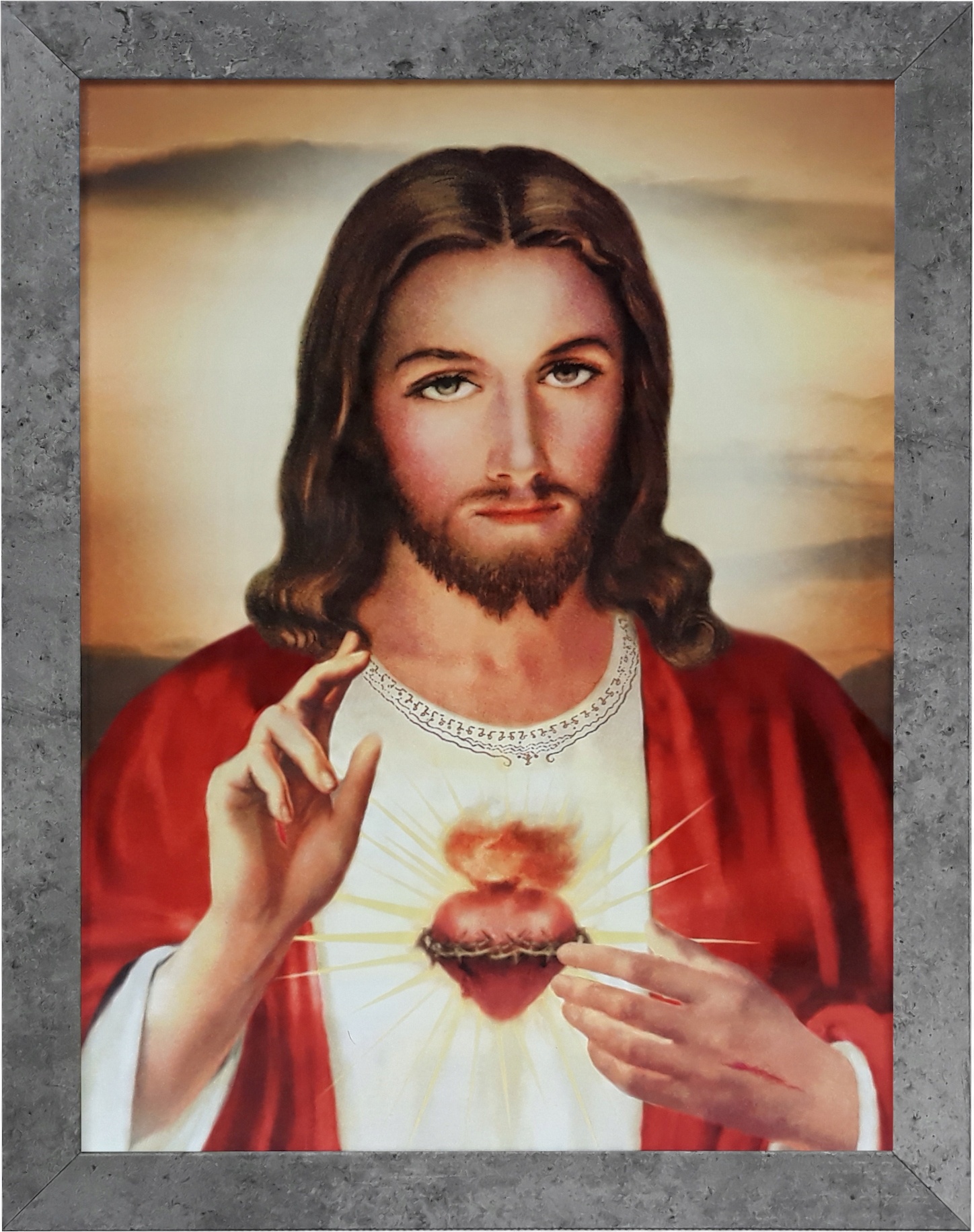 

Obraz 45x35 Jezus Serce Jezusa Szara Rama
