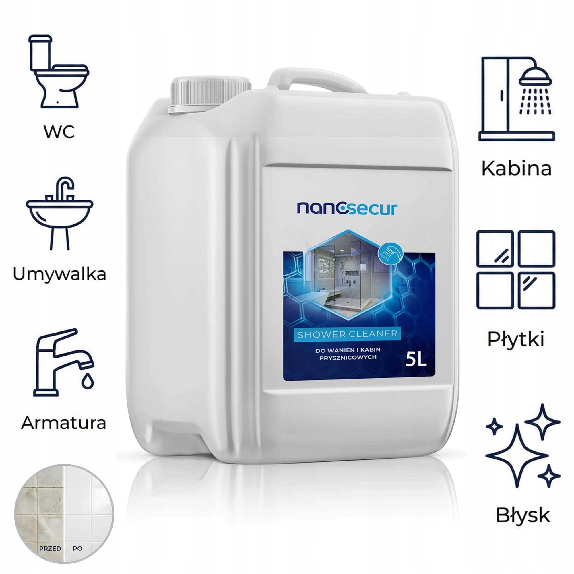 Tekutina Nanosecur pro sprchové kouty Nanosecur Shower Cleaner 5L