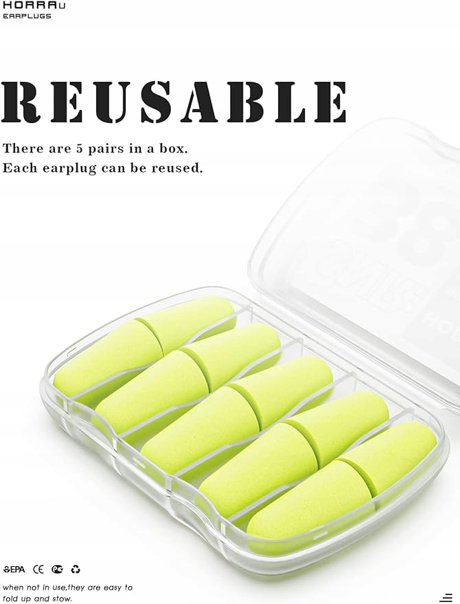 ZATYCZKI DO USZU Z MIEKKIEJ PIANKI REDUKCJA SZUMU 38DB 5 PAR Marka inna