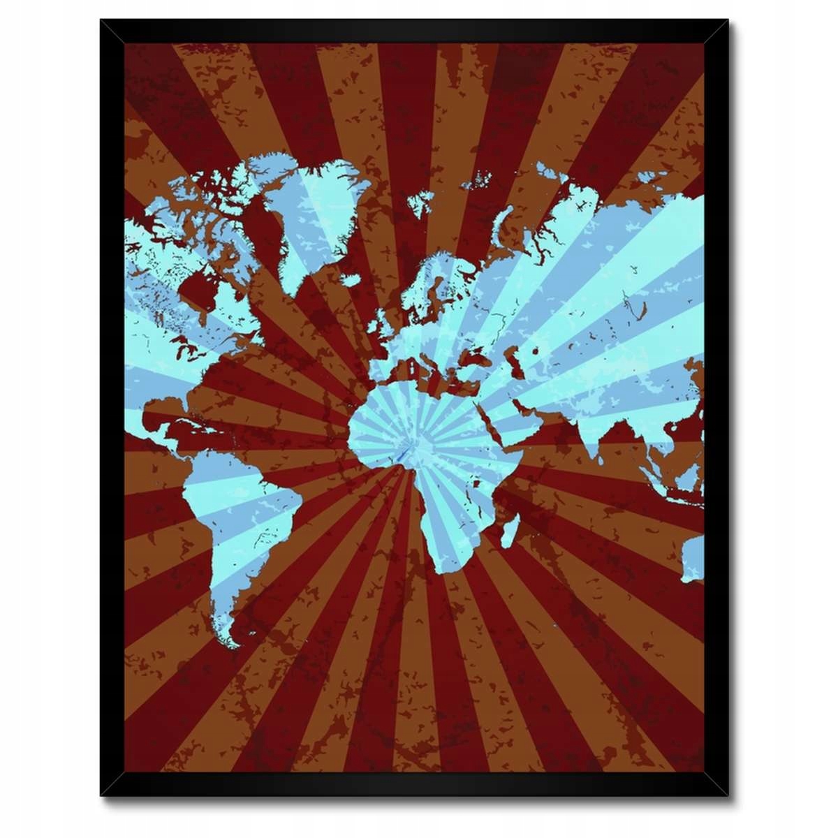 Plakáty v rámu 40x50 Modrá mapa světa