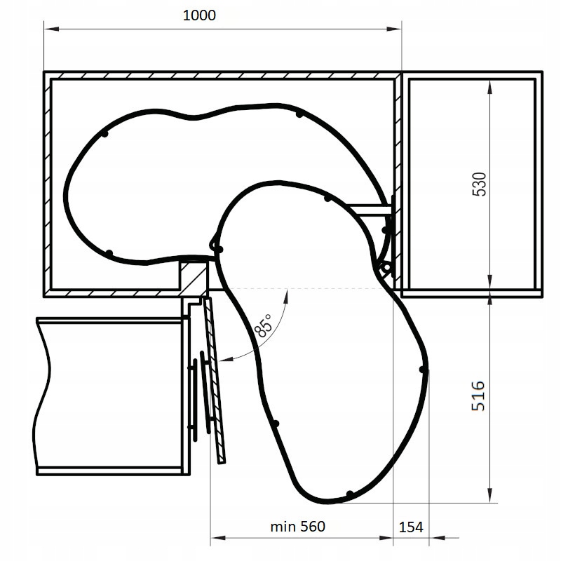 Nerka półka kosz magic corner OPTIMA REJS 1000 / 600 mm biały prawy domyk Producent Rejs