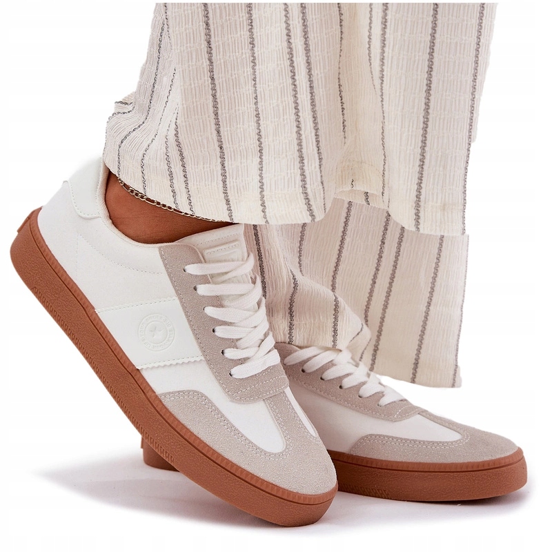 Sneakersy Damskie Modne Niskie Big Star RR274804 Białe 38