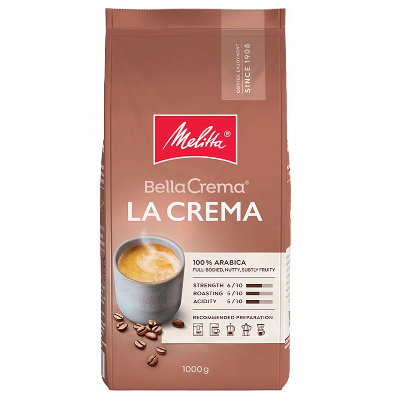 Káva zrnková Melitta Bella Crema La Crema 1 kg krémová a aromatická