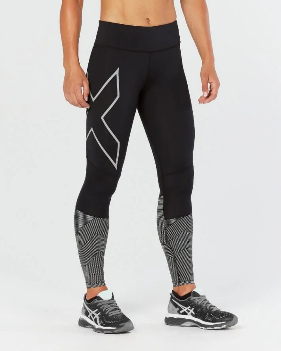 Legginsy Damskie 2XU Mid-Rise Reflect Compression Tights Rozmiar M