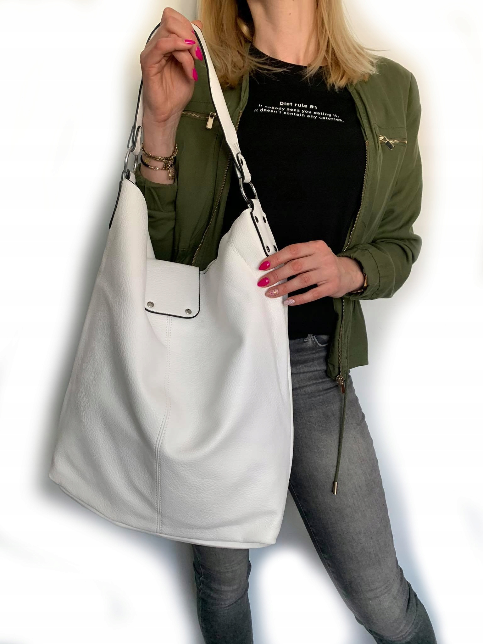 ŚWIETNA TOREBKA WOREK LISTONOSZKA Xl Materiał dominujący skóra ekologiczna