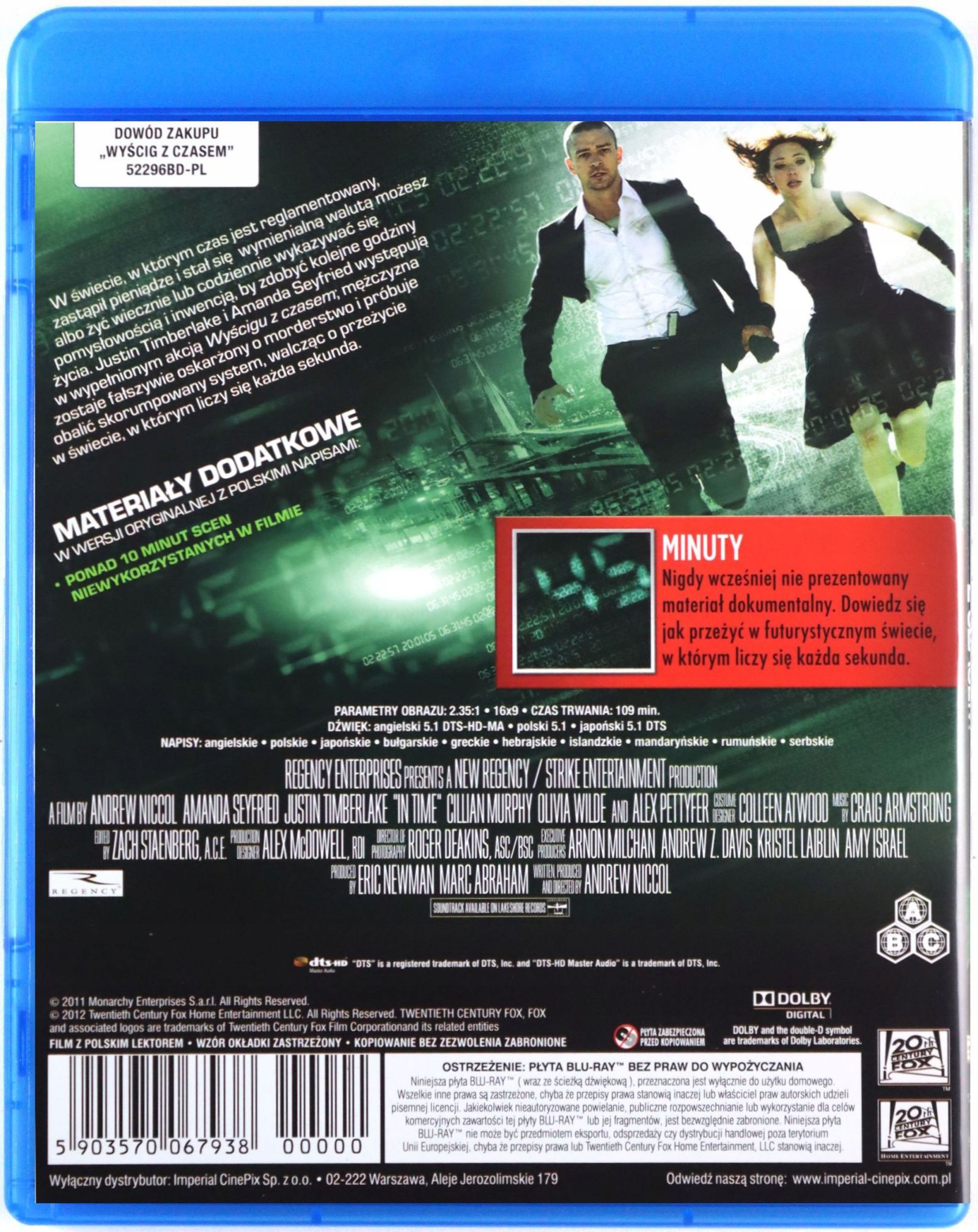WYŚCIG Z CZASEM (Justin Timberlake) (BD) Stan opakowania oryginalne