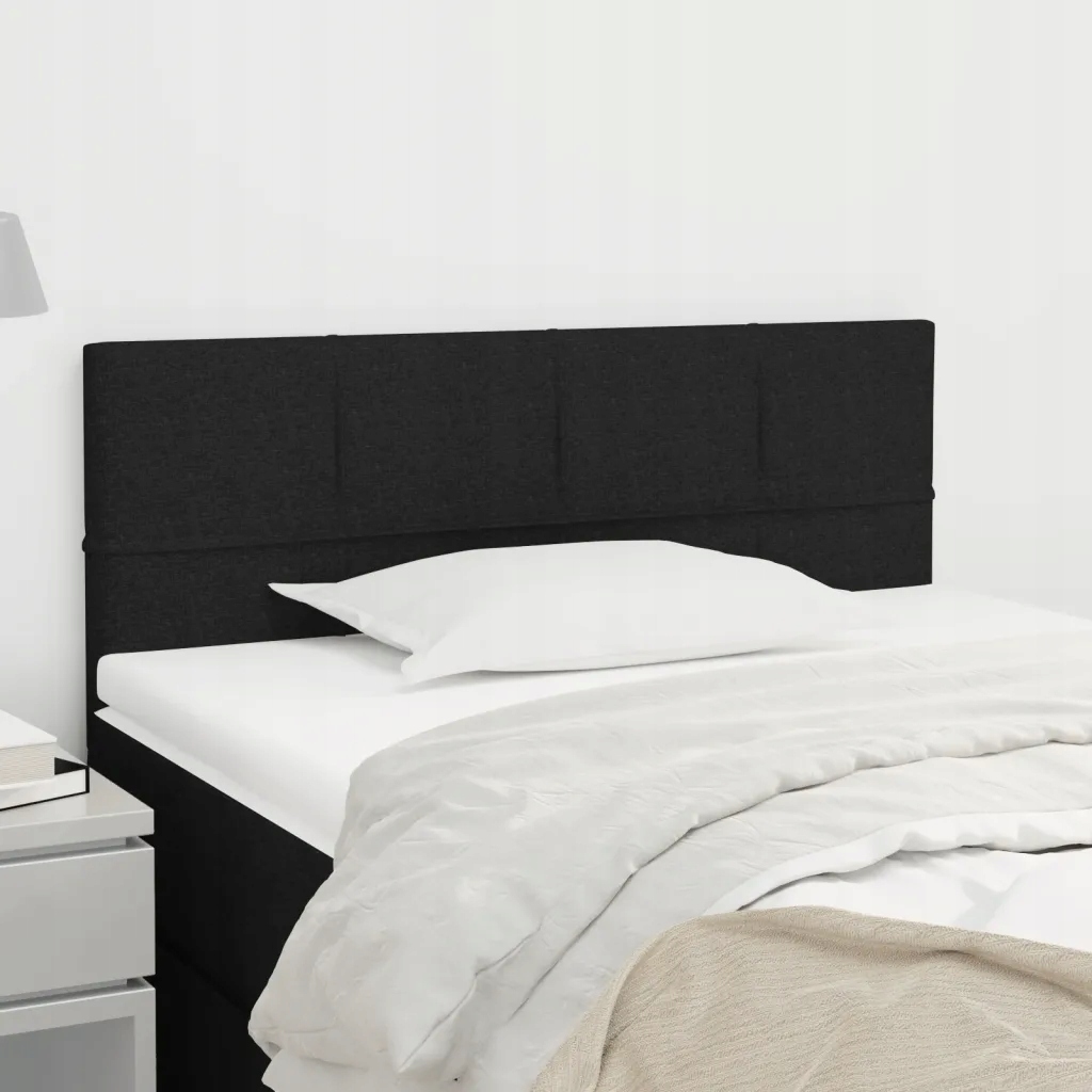 Čelo postele černé 100x5x78/88 cm textil Černý 346034