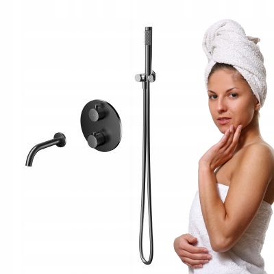 Zen by Cersanit Termostatický vanový set Černý Gun Metal