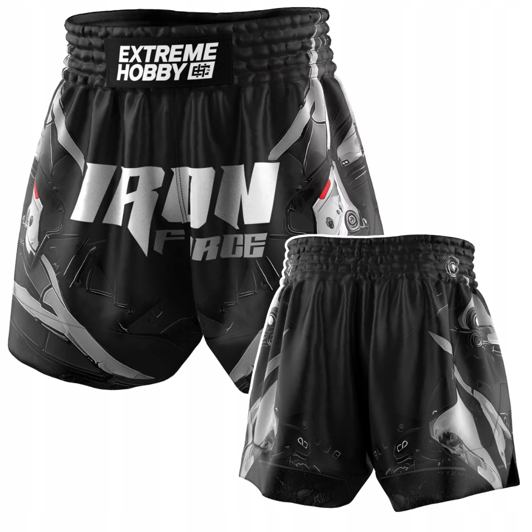 Spodenki Muay Thai Extreme Hobby Iron Force Białe r. M