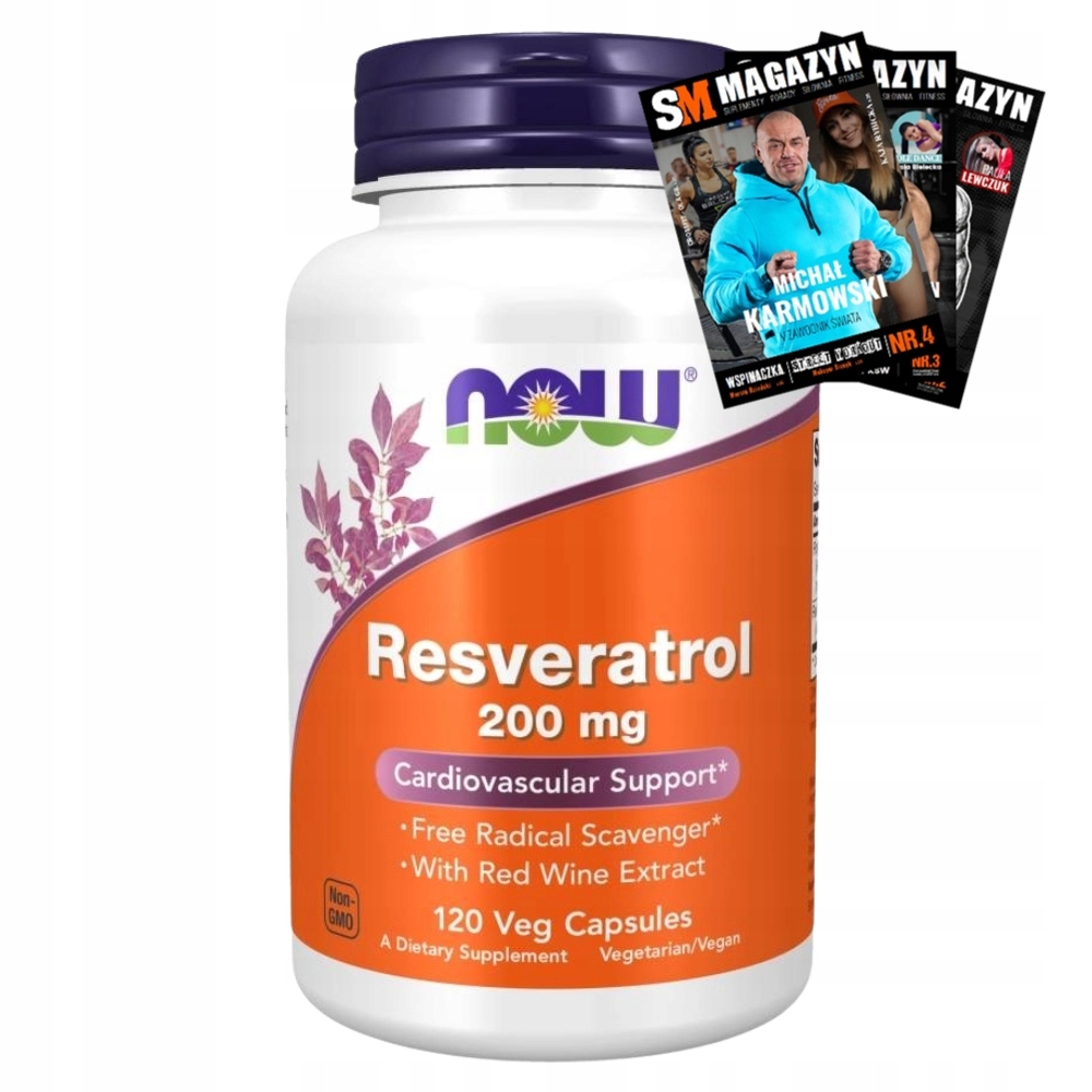 Now Foods Resveratrol 200 mg 120 kapslí Antioxidační Srdce Krevní Oběh