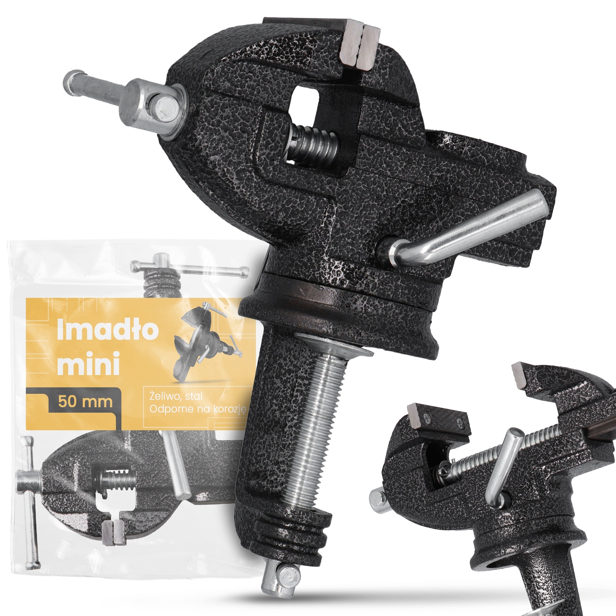 Mini Svěrák 50 mm Svorka Modelářské Otočné Stolové Malé Litinové