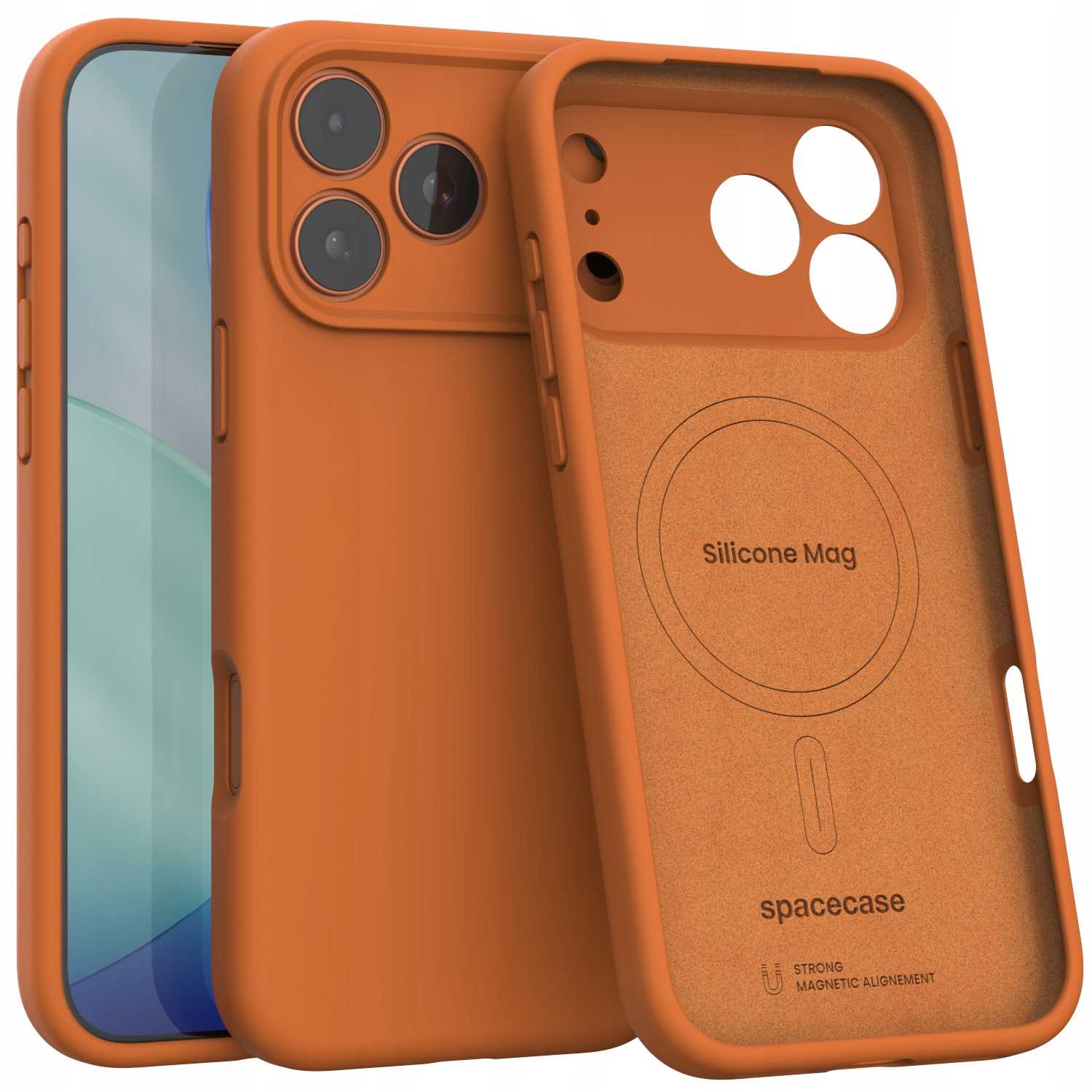 Spacecase Silikonový obal pouzdro pro iPhone 17 Pro Max oranžový