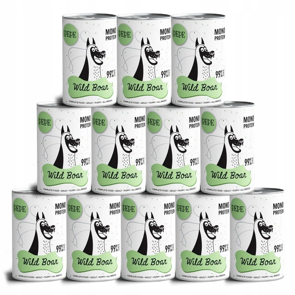 Paka Zwierzaka Pepe karma mokra dla psa z dziczyzną 12x400 g
