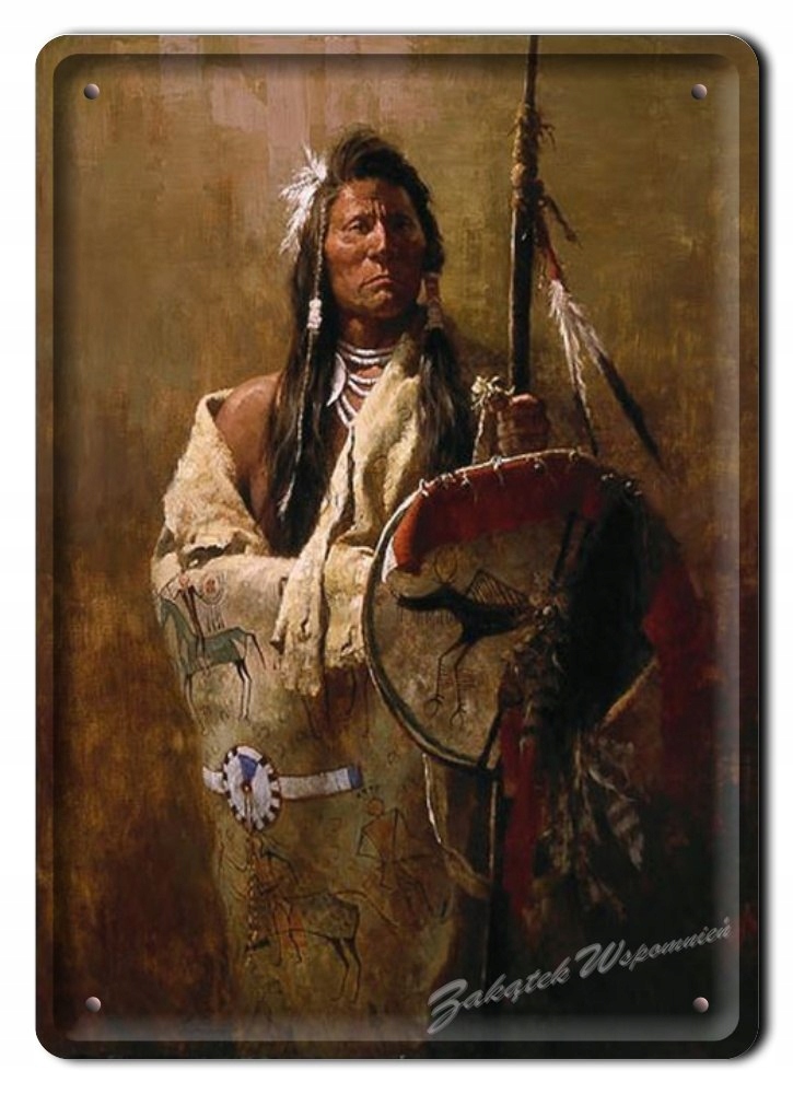 Metalowy Szyld Plakat Indianin Retro #01642