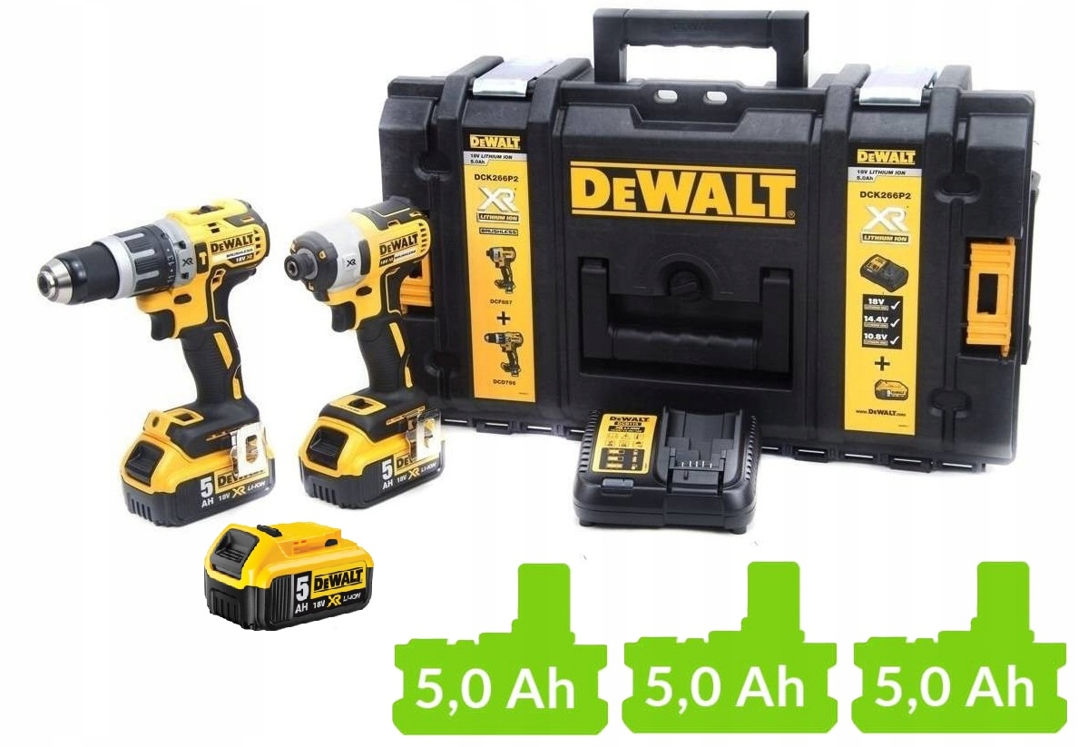 Zestaw Dewalt DCK266P3 Wiertarka Zakrętarka Udarowa Combo 3x5Ah 18V Xr