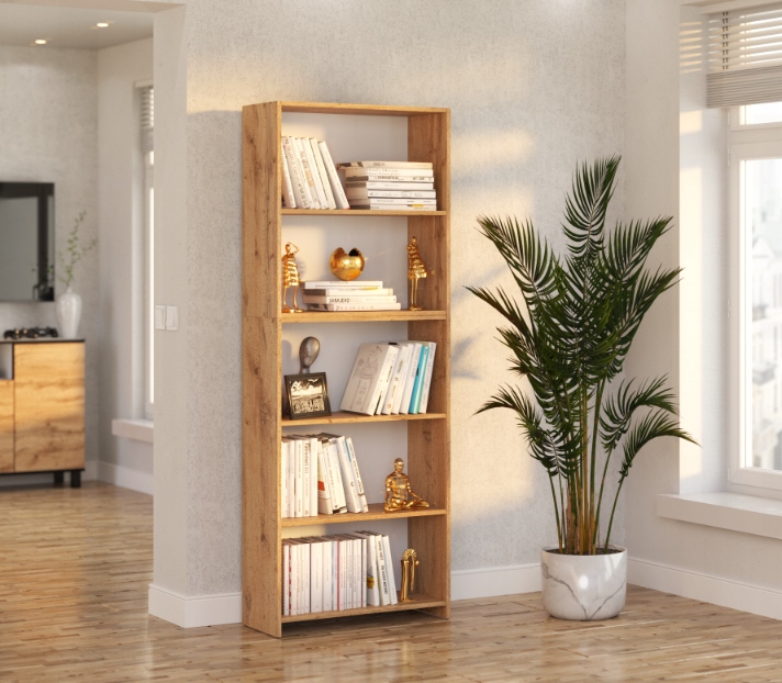 Regał Na Książki Zabawki Dąb Wotan 70 CM Szafka Słupek Loft Półka Drewniany Marka Stiv-Meble