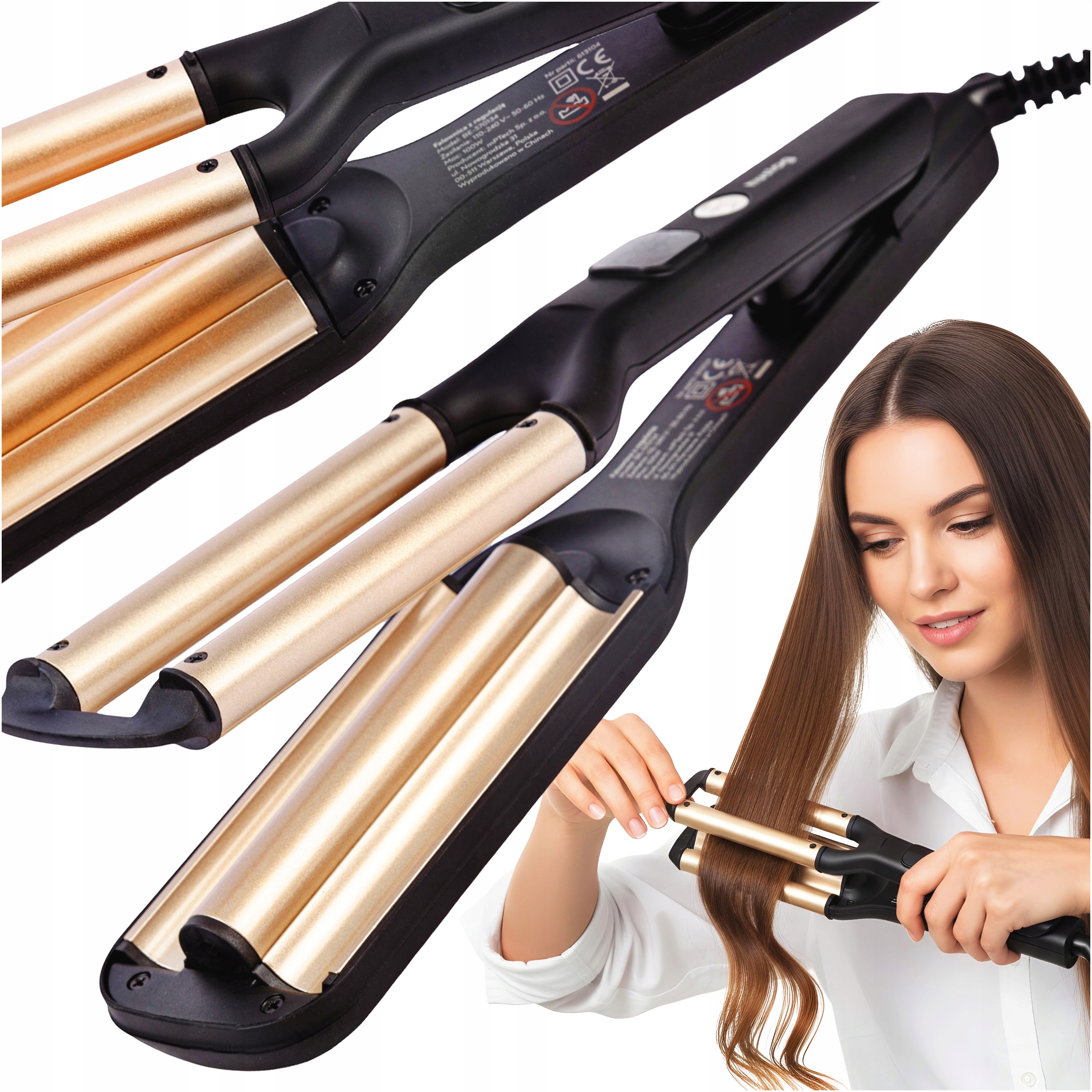 Falownica Lokówka Do Włosów Stylizacji Wielofunkcyjna Ekran Led 100W Huslog