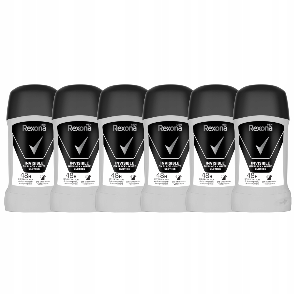 6 x Rexona Men Antyperspirant Invisible on black&white clothes 50 ml