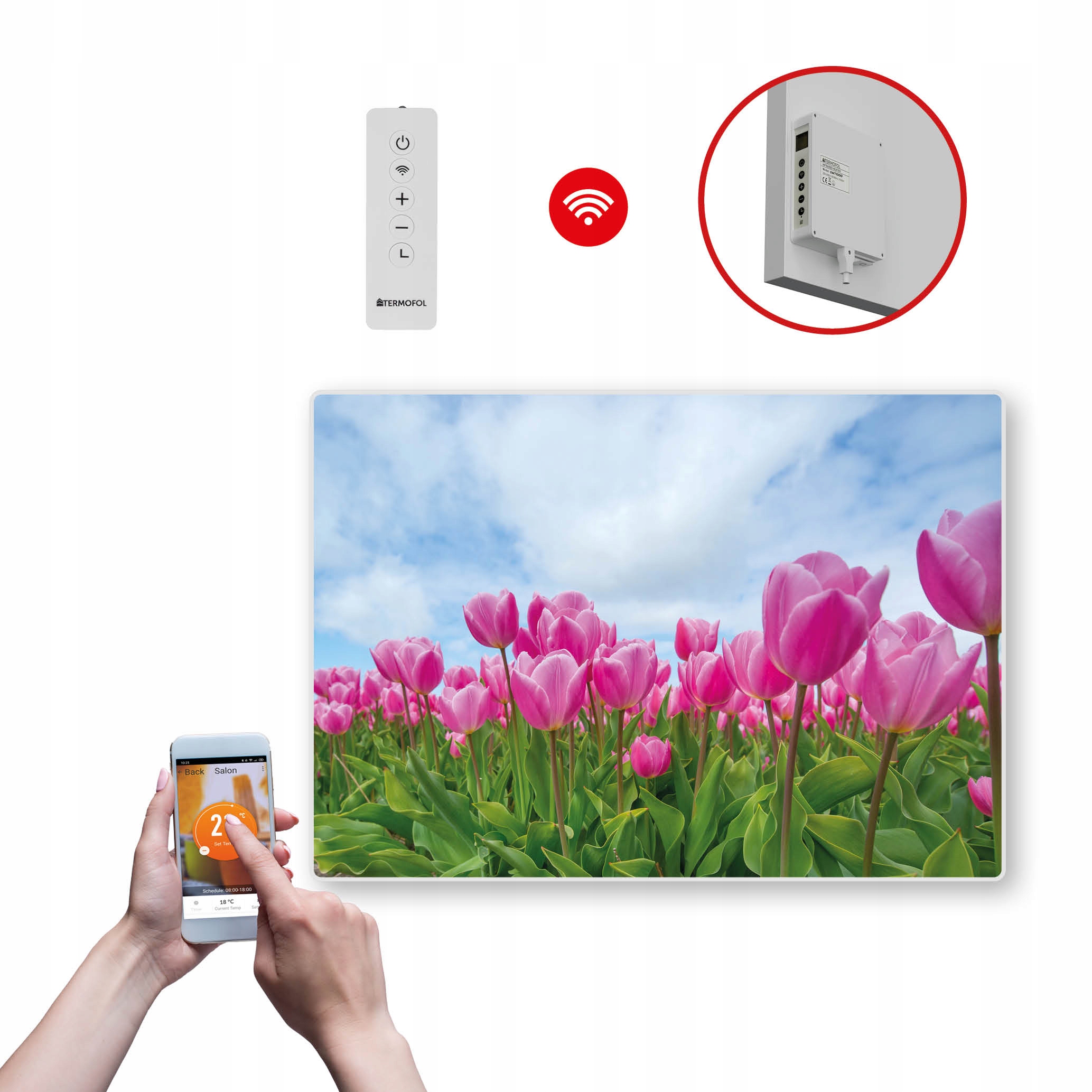 

Grzejnik na podczerwień obraz 500W 85x60cm WiFi