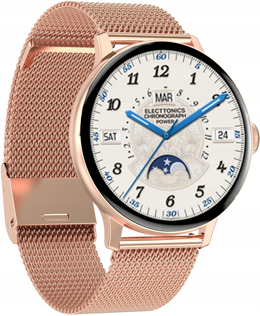 ORYGINALNA BRANSOLETA MESH ZŁOTA SMARTWATCH DT2 Długość 180 mm