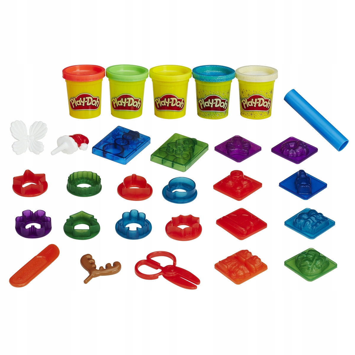 Адвент-календарь Play-Doh, 24 цвета массы для лепки, 28 аксессуаров и карточки с идеями, от 3 лет — фото 2