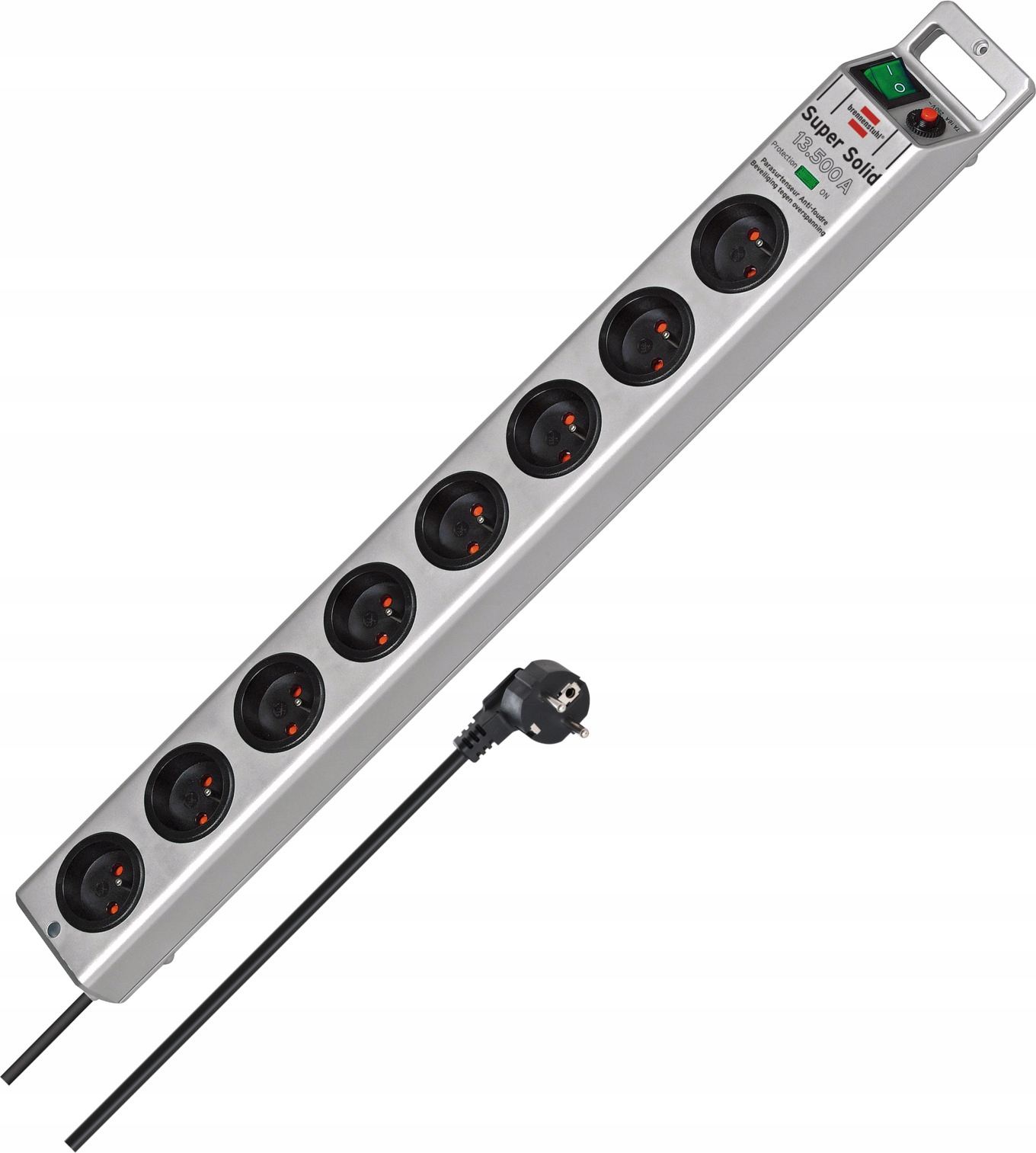 Super-Solid Listwa zasilająca przeciwprzepięciowa 13.500A 8-gniazd 2,5m