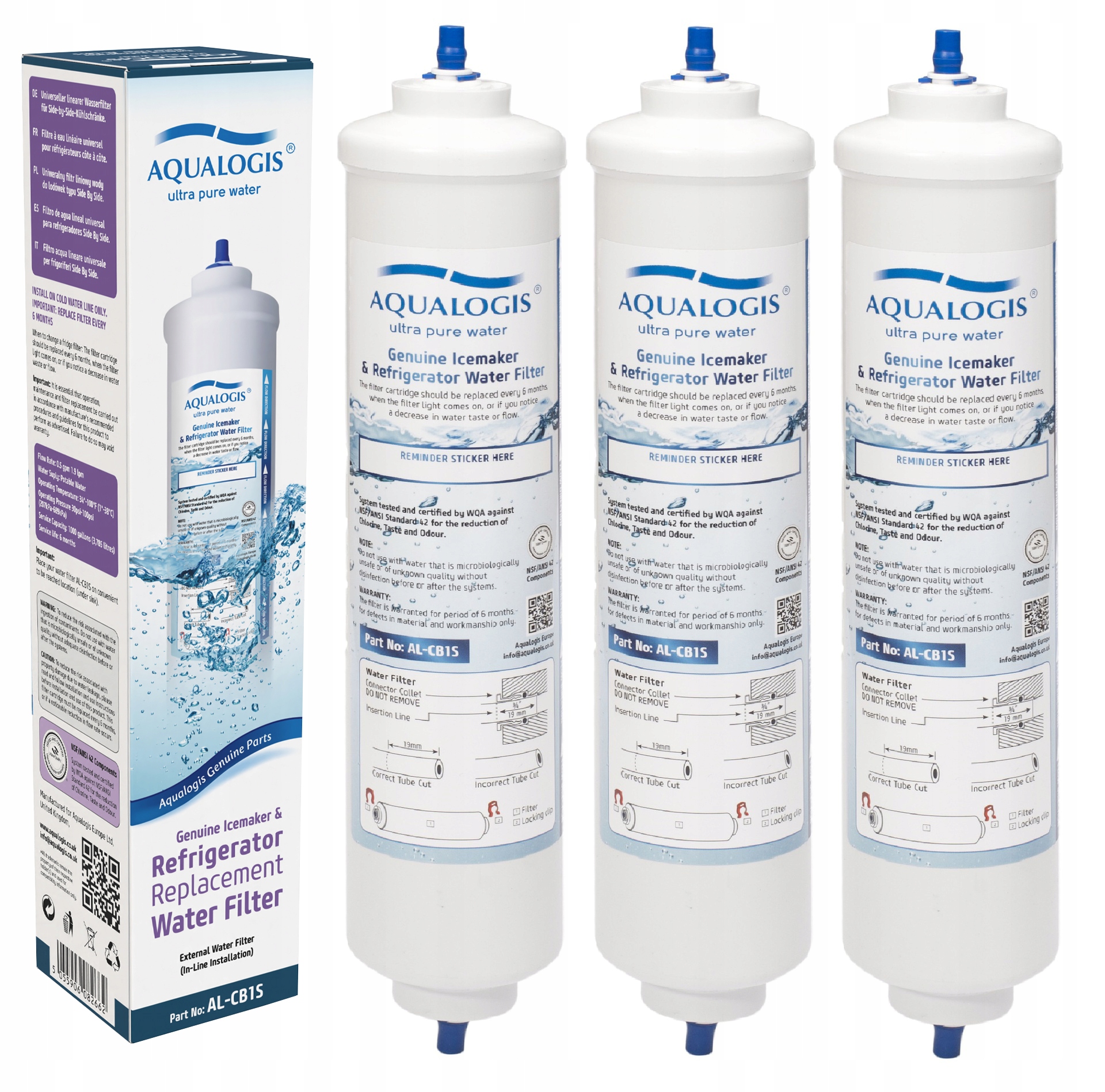 Filtr Do Lodówki Samsung- Aqualogis AL-CB1S Zamiennik Wysokiej Jakości 3szt