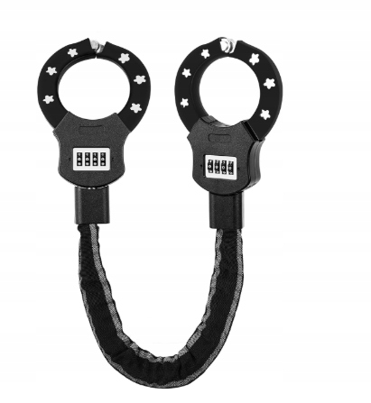 Zamek szyfrowy do hulajnogi kajdankowy dodatkowo torba 3L czarny