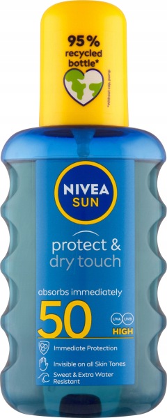 Nivea Sun Of 50 Protect & Dry Touch neviditelný sprej na opalování, 200 ml