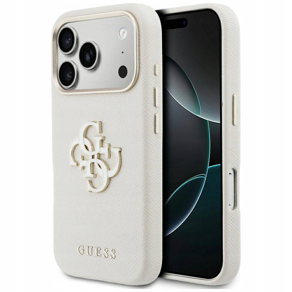 Guess Pouzdro pro iPhone 17 Pro Guhcp17L5Ps4Rgge (Pu Fw Resin Logo) Béžová