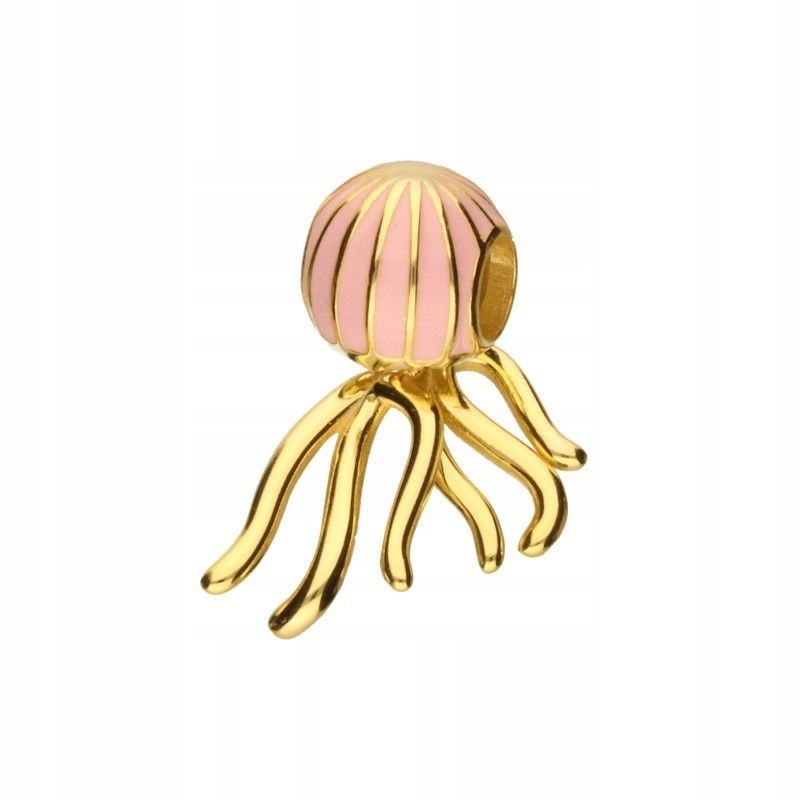 Stříbrný pozlacený přívěsek růžová medúza Bead pr.925 přívěsek jako dárek