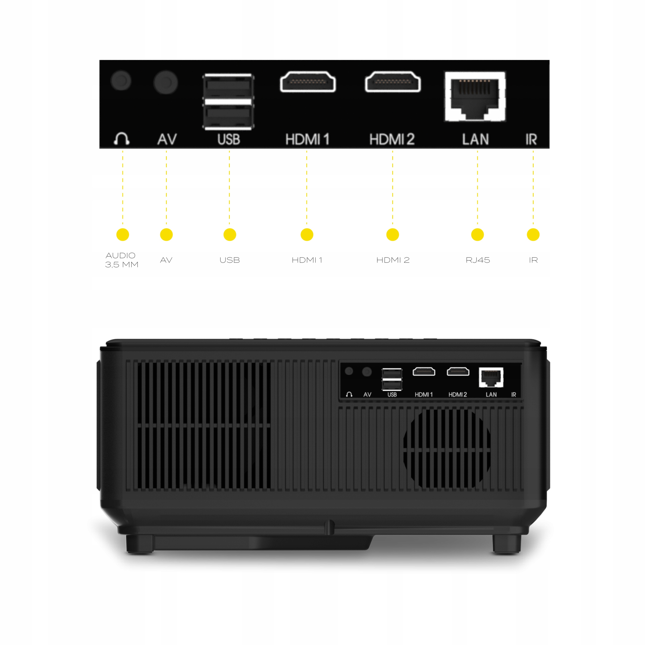 Projektor LED Overmax MULTIPIC 6.1 RZUTNIK FUll HD ANDROID WIFI 6 BT HDMI Kontrast (x:1) 4500