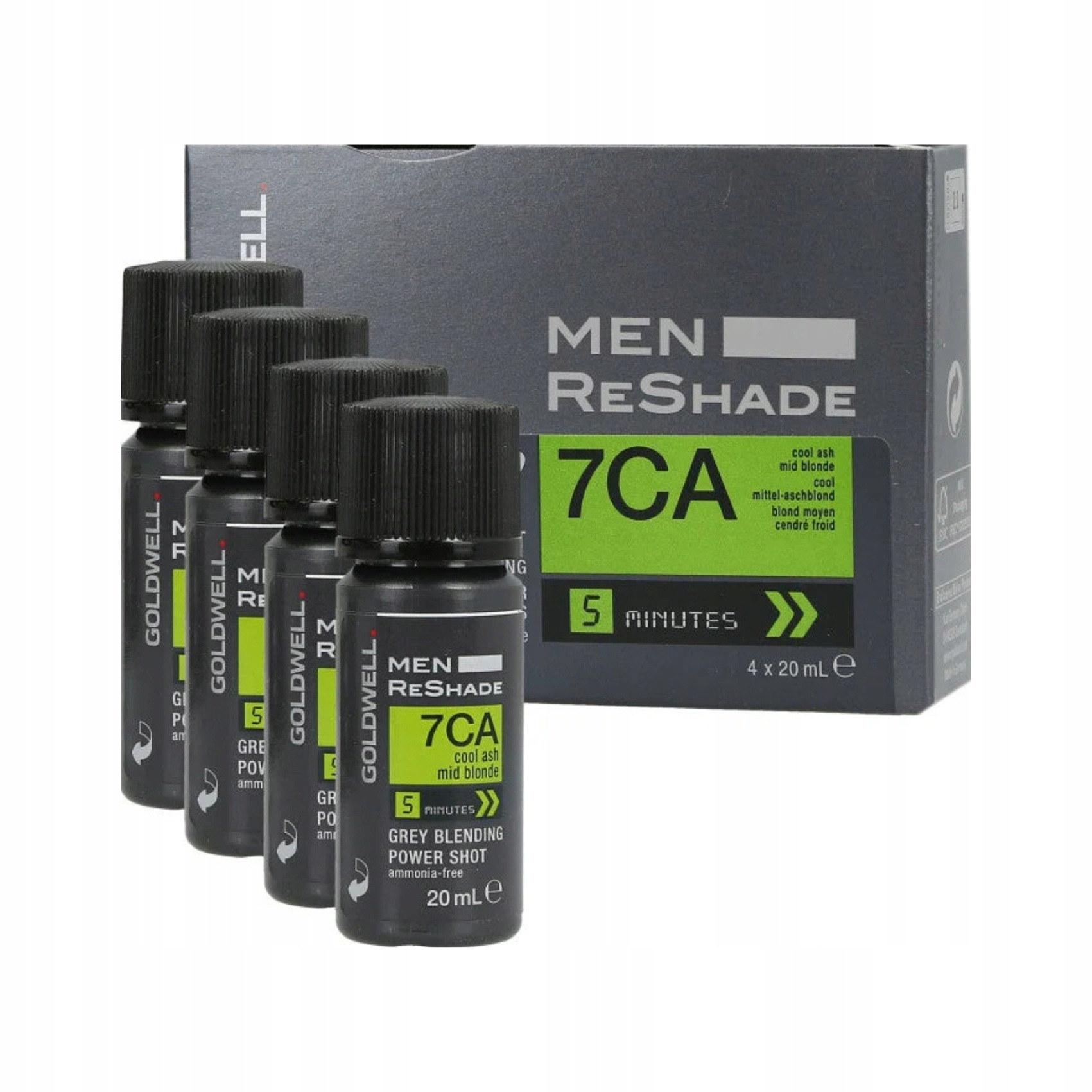 4x Goldwell Men ReShade 7CA odličovač chladivý popelavý střední blond 20 ml