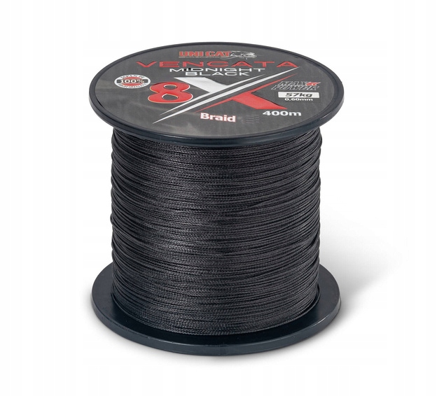 Uni Cat Vencata Midnight 8splot 400m 0,50mm 48kg Czarna Plecionka Sumowa Un