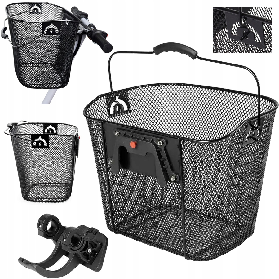 Košík Na Kolo Přední Košík Velký Lehký na Click Kolo Černý Kovový