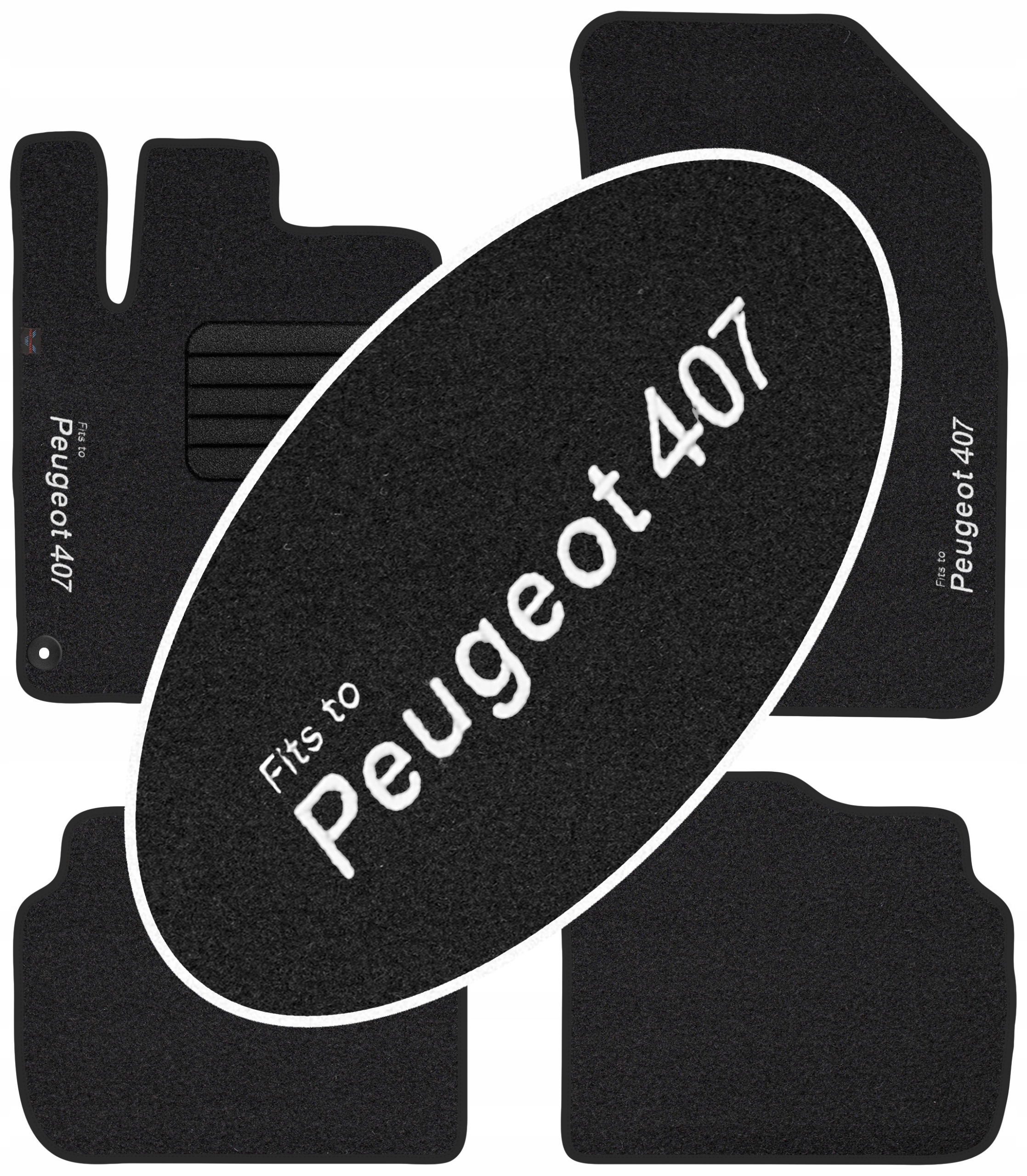 

Peugeot 407 2004-2011 Dywaniki welurowe Haft