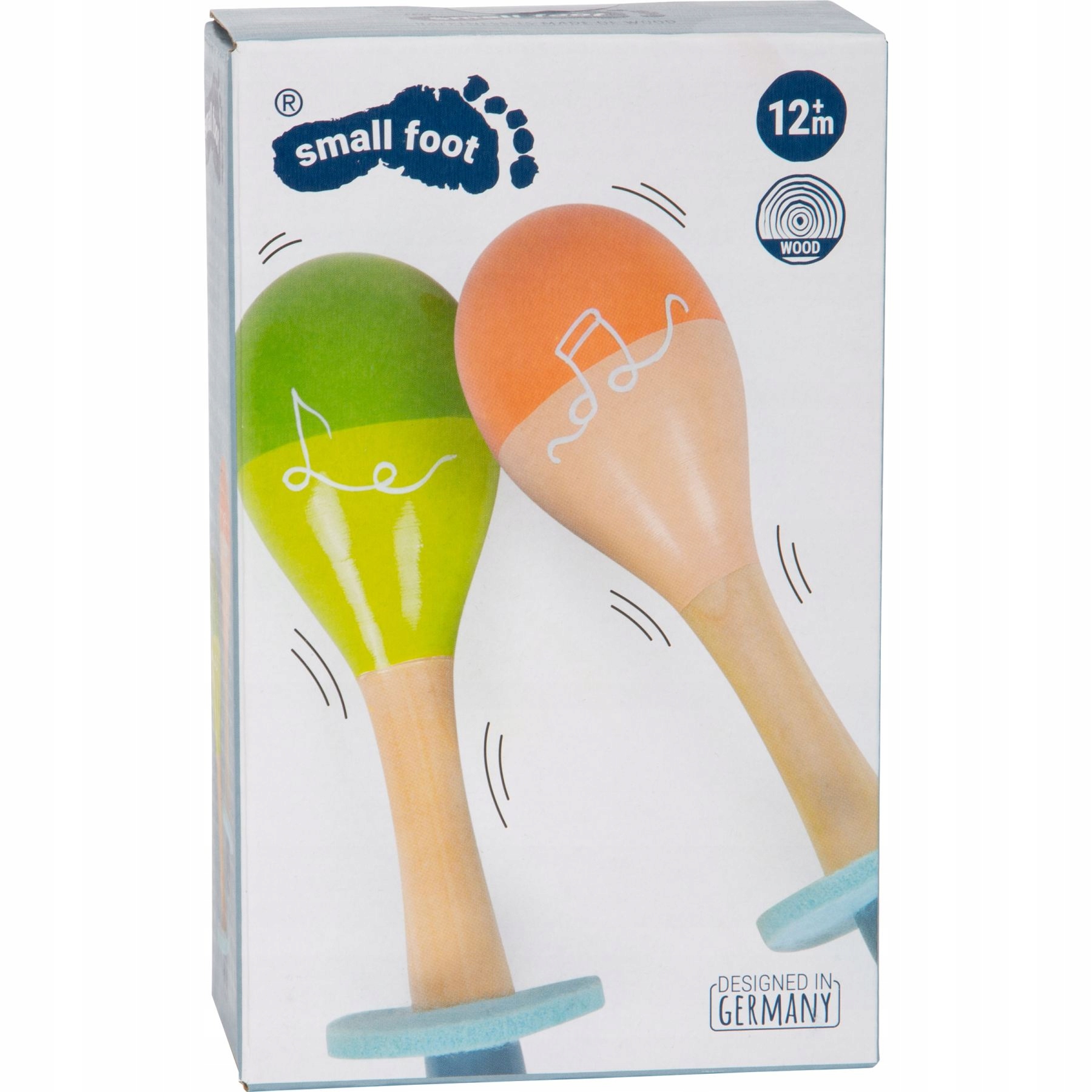 MARAKASY 2 Grzechotki drewniane PASTELOWE 16 cm Bohater brak