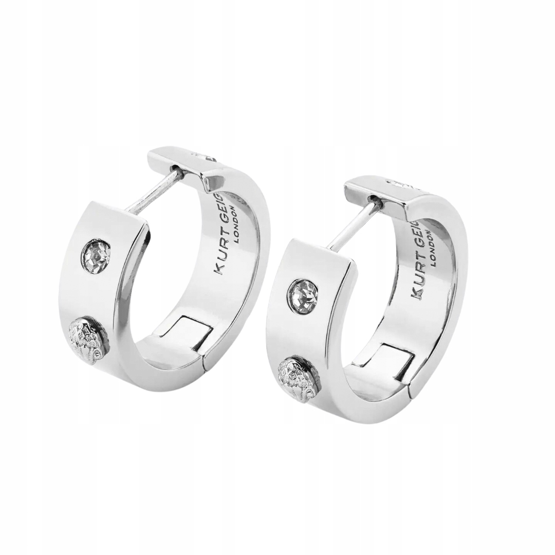 Kurt Geiger Náušnice Metal Eagle Hoops Silver