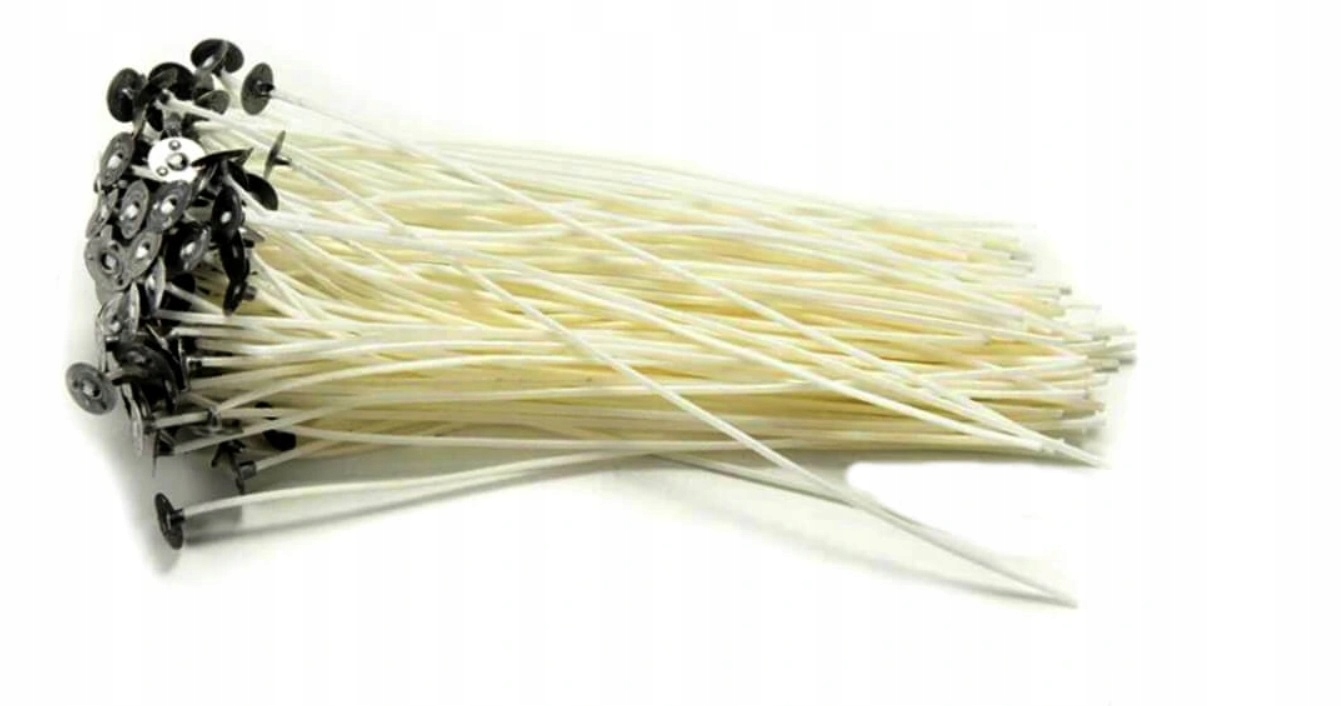 

1000x Knoty do świec wkładów gotowe z blaszką 15cm