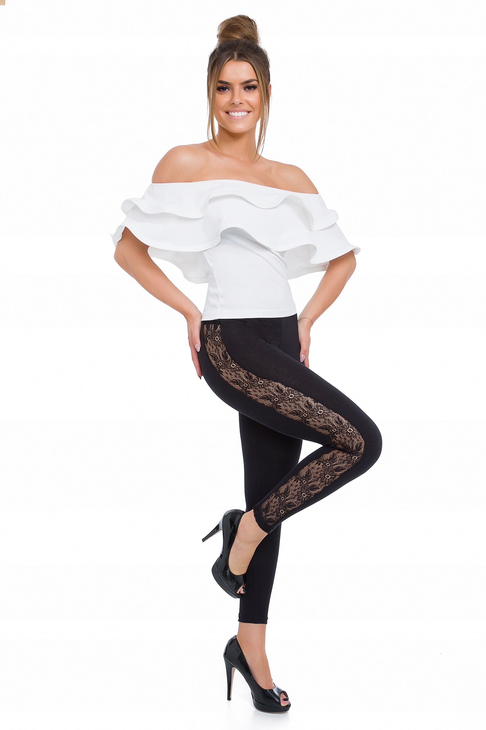 LEGGINSY Z KORONKĄ LAMPASY RURKI GETRY LPL M/38 Marka inna