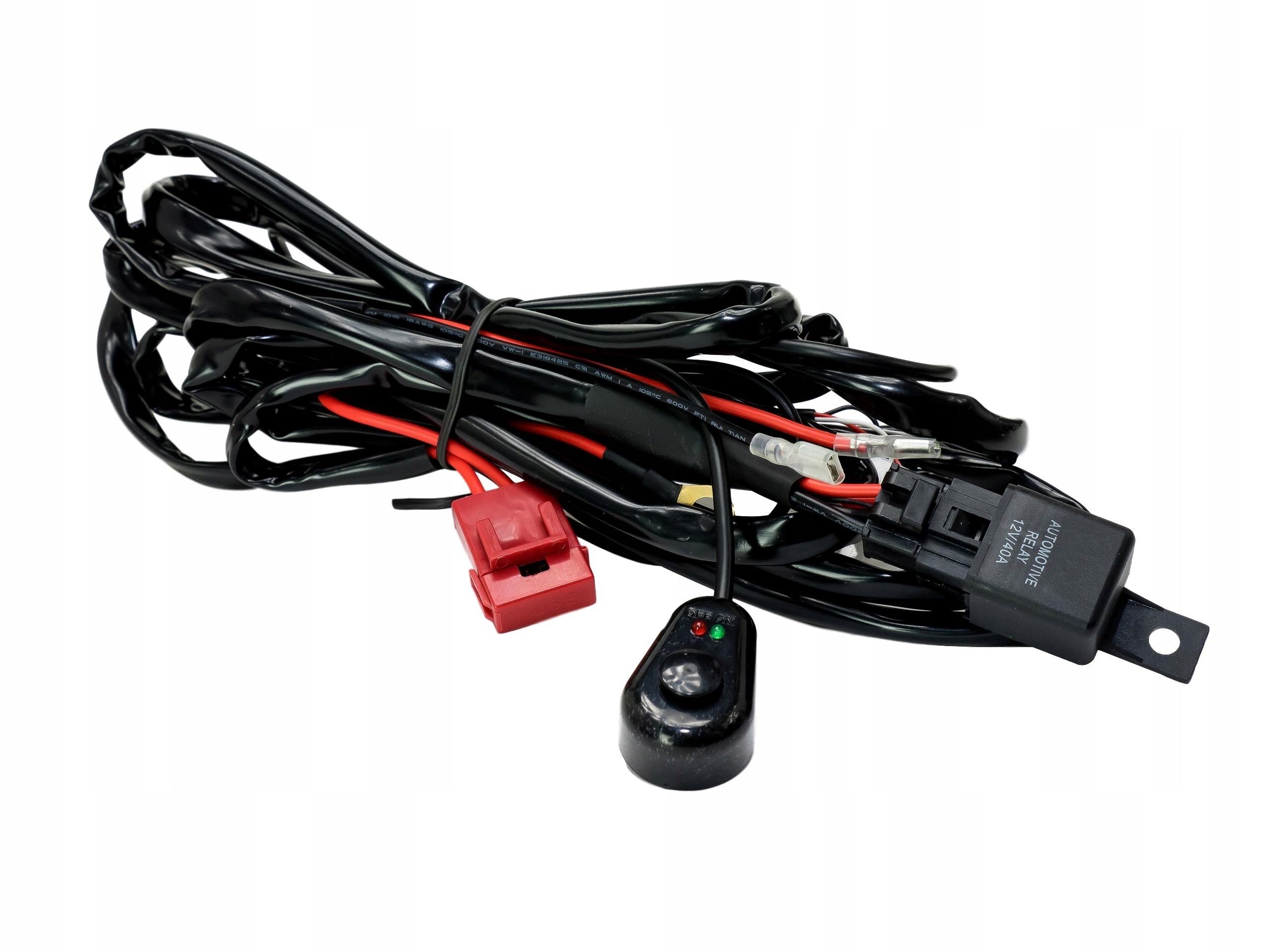 PRZEWODY DO LAMPA ROBOCZA 12V 2M Przekaźnik Bezpie