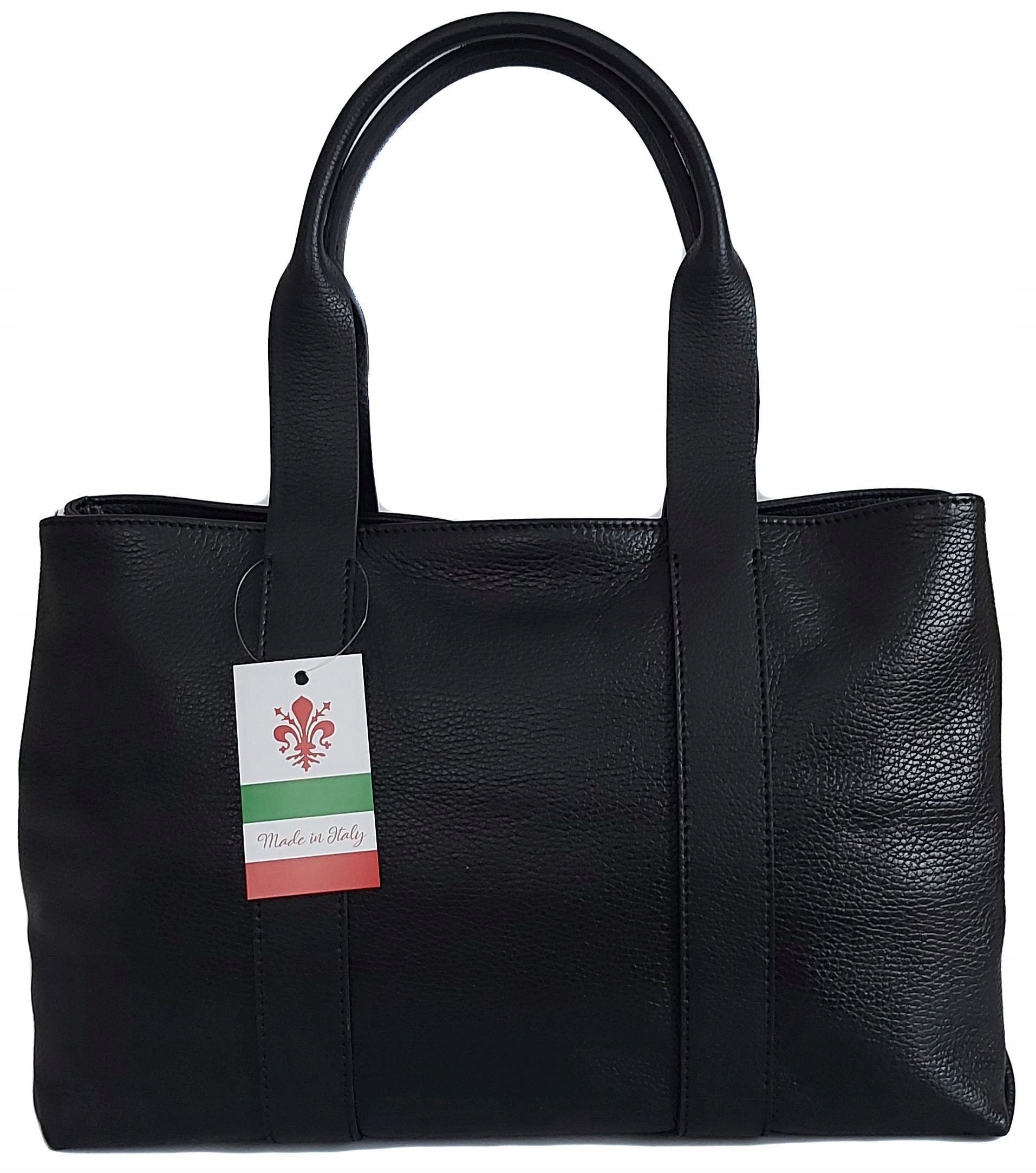 Krásná velká klasická italská taška do ruky přes rameno A4 kůže Vera Pelle