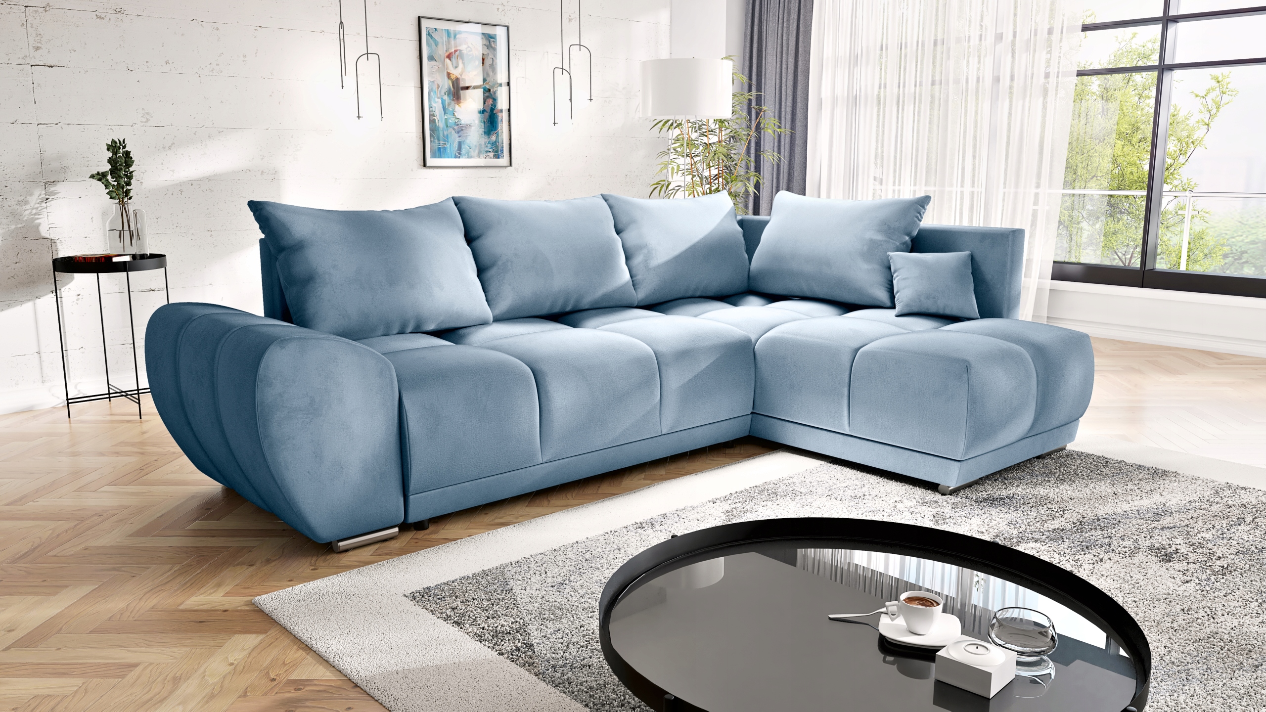 Rohová Sedací Souprava Rozkládací Funkce Spaní Rohová Sedačka Do Obývacího Pokoje Forrest Pravý Kontejner