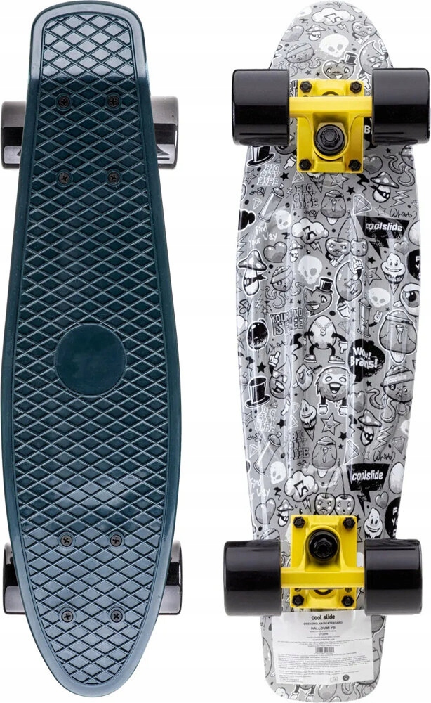 Dětská Skateboardová Fiszka Coolslide Halloumi Yb Comics Černá ABEC-7 58 cm